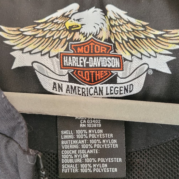 Harley Davidson Logo Nylon Motorcycle Jacket Men's Large - Picture 4 of 7